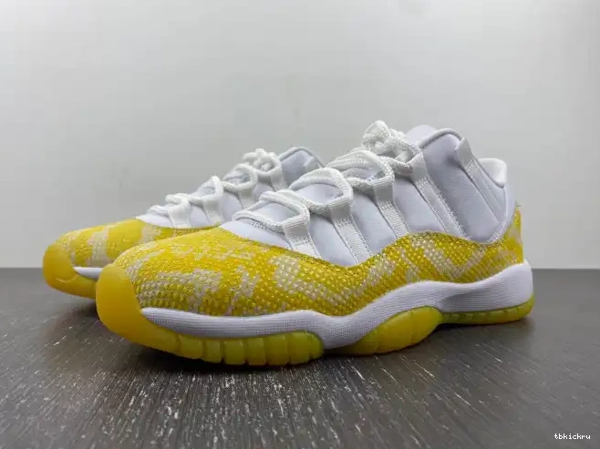 TBkick Air Low Jordan 11 WMNS Snakeskin Yellow AH7860-107 0606
